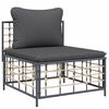 vidaXL 6 pcs conjunto lounge de jardim c/ almofadões vime PE antracite
