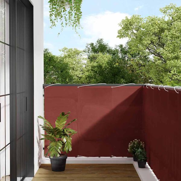 vidaXL Tela de varanda 120x1000 cm 100% poli&eacute;ster oxford terracota