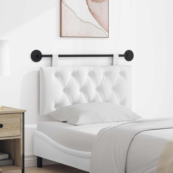 vidaXL Cabeceira Suspensa Branco 100 x 55 x 7 cm tecido