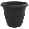 vidaXL Vaso Redondo para Flores 6 pcs Preto &Oslash; 26 x 21.5 cm Pl&aacute;stico