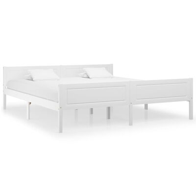 vidaXL Estrutura de cama em pinho maciço 180x200 cm branco