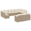 vidaXL 13 pcs conjunto de sof&aacute;s p/ jardim com almofad&otilde;es vime PE bege