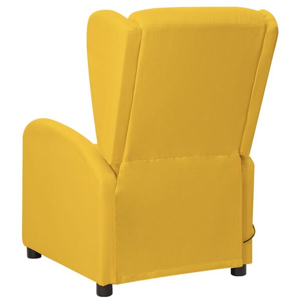 vidaXL Poltrona de massagens tecido amarelo