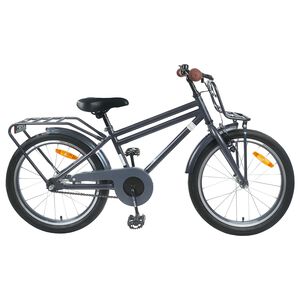 vidaXL Bicicleta Infantil 18 Polegadas para 5-7 anos Cinza Escuro