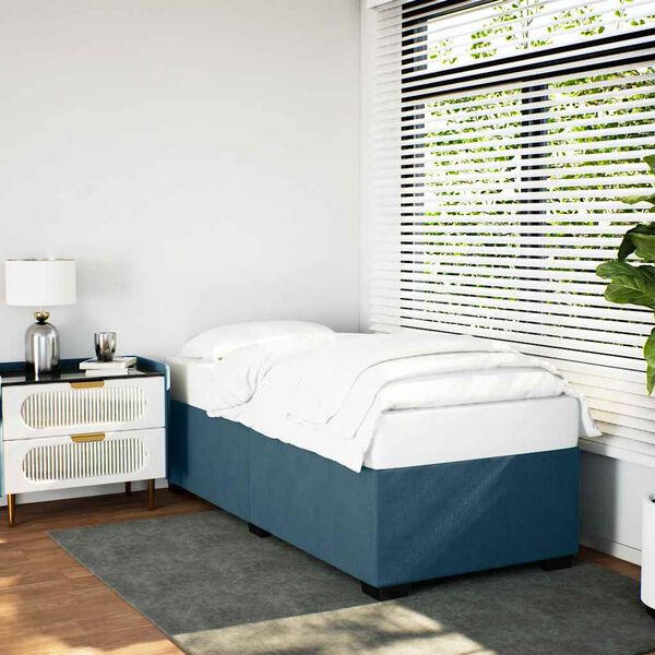 vidaXL Estrutura de cama 90x190 cm veludo azul