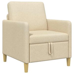 vidaXL Sofa com Armazenamento Creme 72 x 78 x 87 cm Poli&eacute;ster