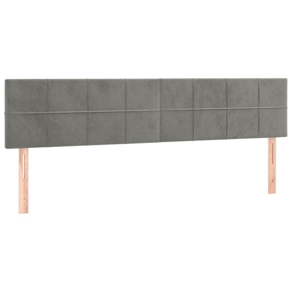 vidaXL Cabeceiras cinzento-claro 180x5x78/88 cm veludo