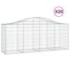 vidaXL Cestos gabi&atilde;o arqueados 20pcs 200x50x80/100cm ferro galvanizado