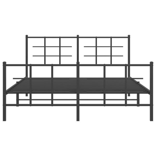vidaXL Estrutura de cama com cabeceira e pés 150x200 cm metal preto
