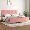 vidaXL Estrutura de cama c/ cabeceira 200x200 cm veludo rosa