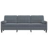 vidaXL Sof&aacute; 3 lug. c/ almofadas decorativas 210 cm veludo cinza-escuro