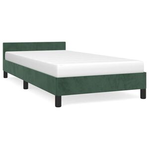 vidaXL Estrutura de cama sem colch&atilde;o 100x200 cm veludo verde-escuro
