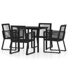 vidaXL 5 pcs conjunto de jantar para jardim preto