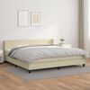 vidaXL Cama com molas/colch&atilde;o 200x200 cm couro artificial cor creme