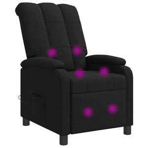 vidaXL Recliner de Massagem Preto Tecido