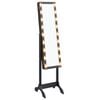 vidaXL Espelho de p&eacute; com luzes LED 34x37x146 cm preto
