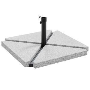 vidaXL 5 Pe&ccedil;as Conjunto de base p/ guarda-sol de jardim granito e a&ccedil;o