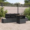 vidaXL Conjunto de Sofá de Jardim 5 pcs Preto Rattan Sintético