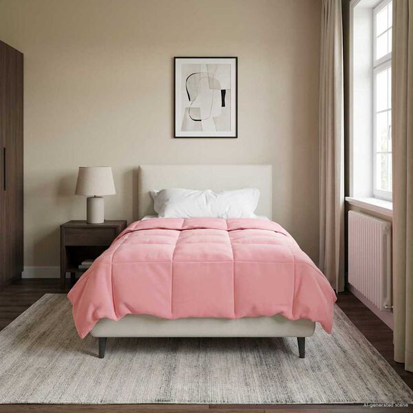 vidaXL Duvet de Ano Inteiro Colchonete Rosa 155 x 200 cm Microfibra