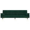vidaXL Sof&aacute;-cama com almofad&otilde;es veludo verde-escuro