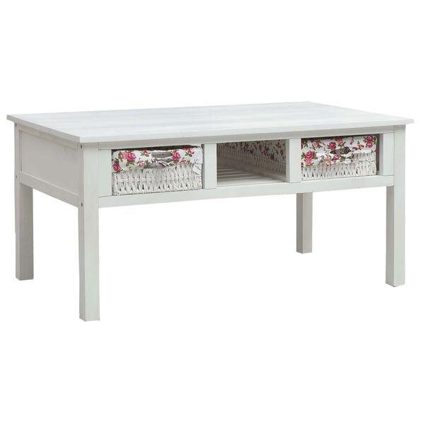 vidaXL Mesa de centro 99,5x60x48 cm madeira branco
