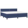 vidaXL Cama box spring c/ colch&atilde;o e LED 200x200 cm tecido azul