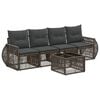 vidaXL Conjunto de Sof&aacute; de Jardim 5 pcs Cinza e Cinza Escuro vime PE