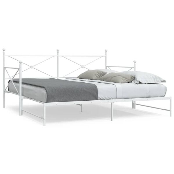 vidaXL Cama de dia com gavet&atilde;o sem colch&atilde;o 107x203 cm a&ccedil;o branco