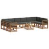 vidaXL Conjunto de Sof&aacute;s para Exterior 11 pcs Natural e Antracite