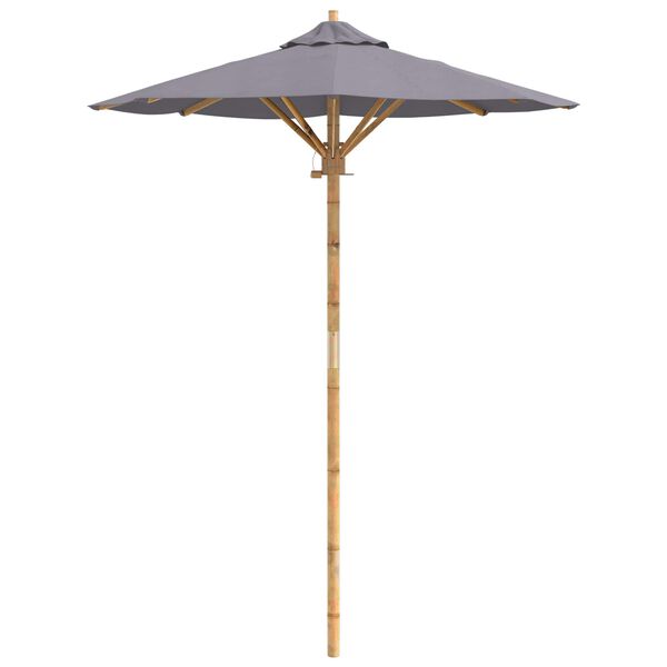 vidaXL Guarda-sol de Jardim Cinza Escuro &Oslash; 270 x 260 cm Bambu