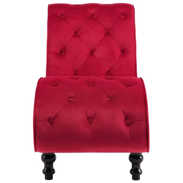 vidaXL Chaise longue em veludo vermelho