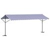 vidaXL Toldo de p&eacute; 600x300 cm tecido e a&ccedil;o azul e branco