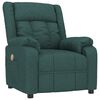 vidaXL Poltrona de massagens tecido verde-escuro