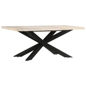 vidaXL Mesa de jantar 180x90x76 cm madeira mangueira maci&ccedil;a branqueada