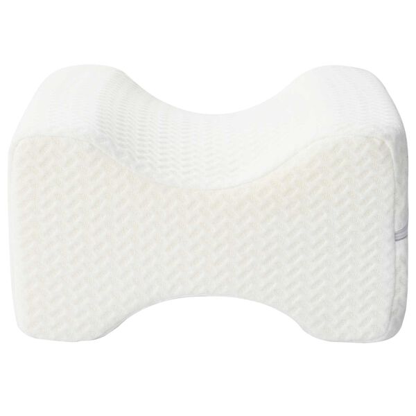 vidaXL Knee Pillow Branco Espuma de mem&oacute;ria e poli&eacute;ster