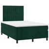 vidaXL Cama box spring c/ colch&atilde;o/LED 120x200 cm veludo verde-escuro