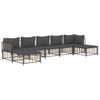 vidaXL 7 pcs conjunto lounge de jardim c/ almofadões vime PE antracite