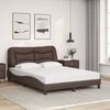 vidaXL Cama com colch&atilde;o Hvar 140x190 cm couro artificial castanho