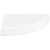 vidaXL Prateleiras de canto flutuantes 2 pe&ccedil;as branco alto brilho 25x25x3,8 cm MDF