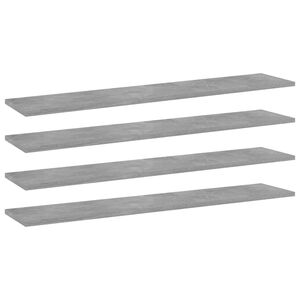 vidaXL Prateleiras estante 4pcs 100x20x1,5cm contrap. cinzento cimento