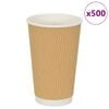 vidaXL Copos de caf&eacute; de papel 500 pcs 16oz 400ml castanho