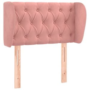 vidaXL Cabeceira de cama c/ abas veludo 83x23x78/88 cm rosa