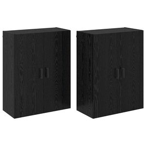 vidaXL Arm&aacute;rio de Parede 2 pcs Carvalho Preto 69,5 x 34 x 90 cm