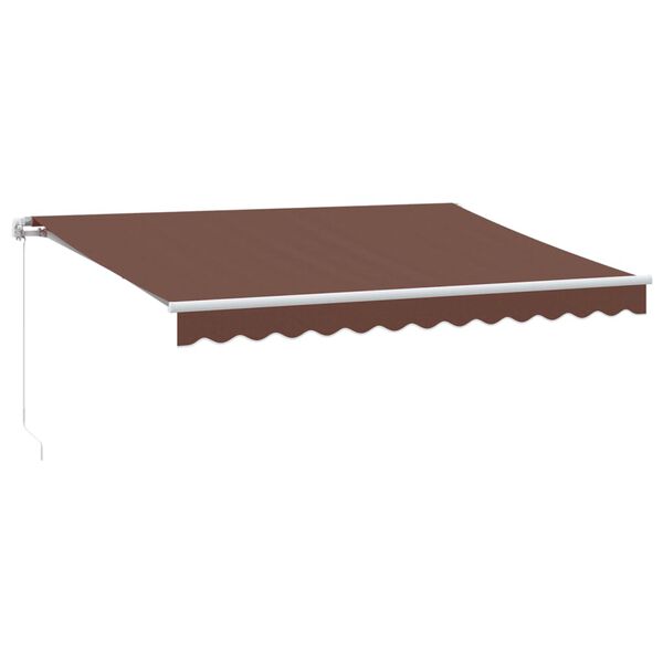 vidaXL Toldo retrátil manual 350x250 cm castanho