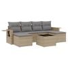 vidaXL 7 pcs conjunto de sof&aacute;s p/ jardim com almofad&otilde;es vime PE bege