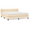 vidaXL Cama com molas/colch&atilde;o 160x200 cm tecido cor creme