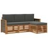 vidaXL Conjunto de Sof&aacute;s para Exterior 4 unid. Natural e Antracite