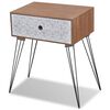vidaXL Mesa de cabeceira com 1 gaveta retangular castanho