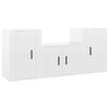 vidaXL 3 pcs conjunto m&oacute;veis de TV madeira processada branco brilhante