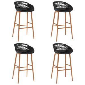 vidaXL Cadeiras de bar 4 pcs preto